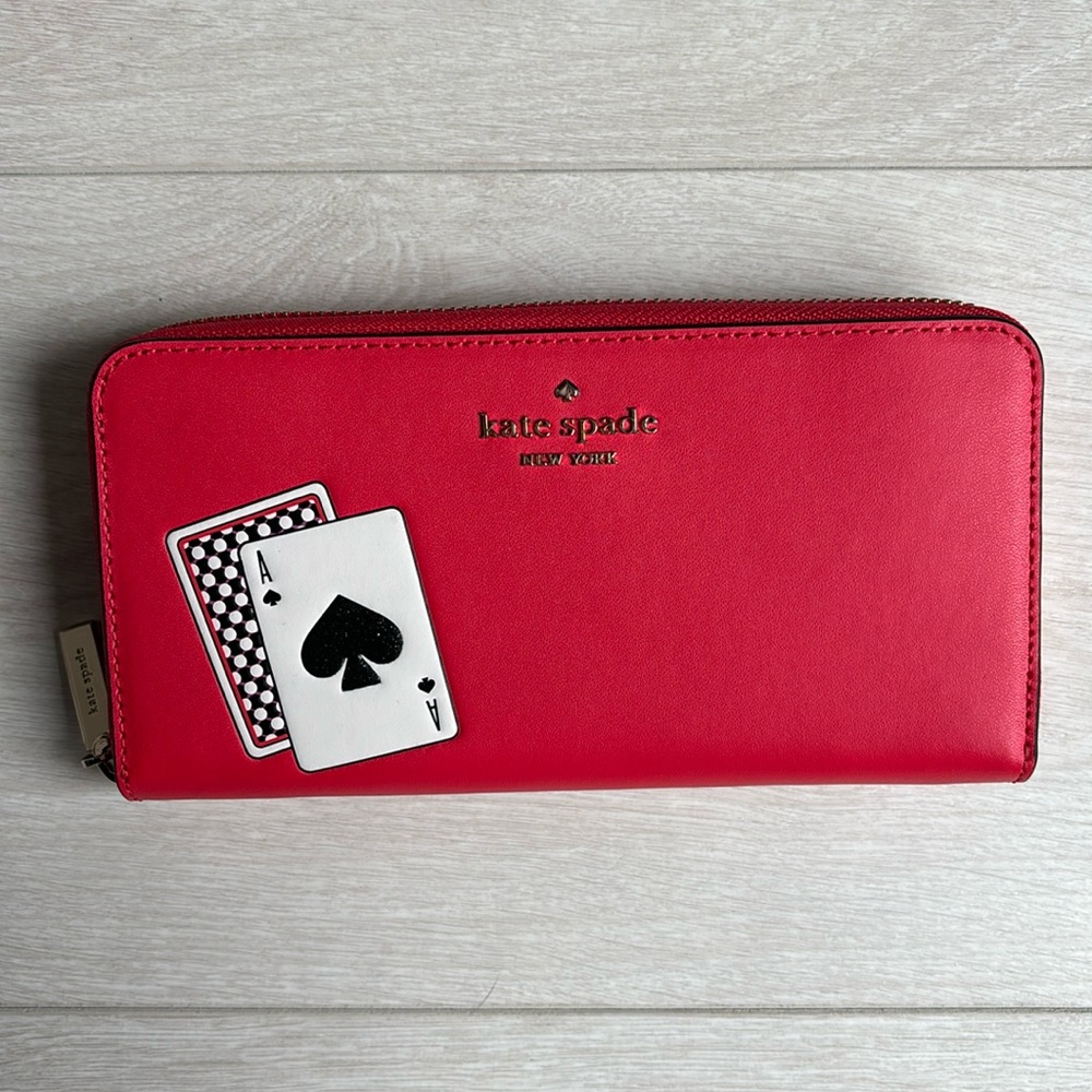 Red Kate Spade Lucky Draw Wallet